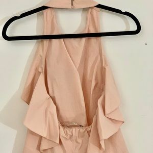 Alice + Olive Light Pink Open Back Halter Top